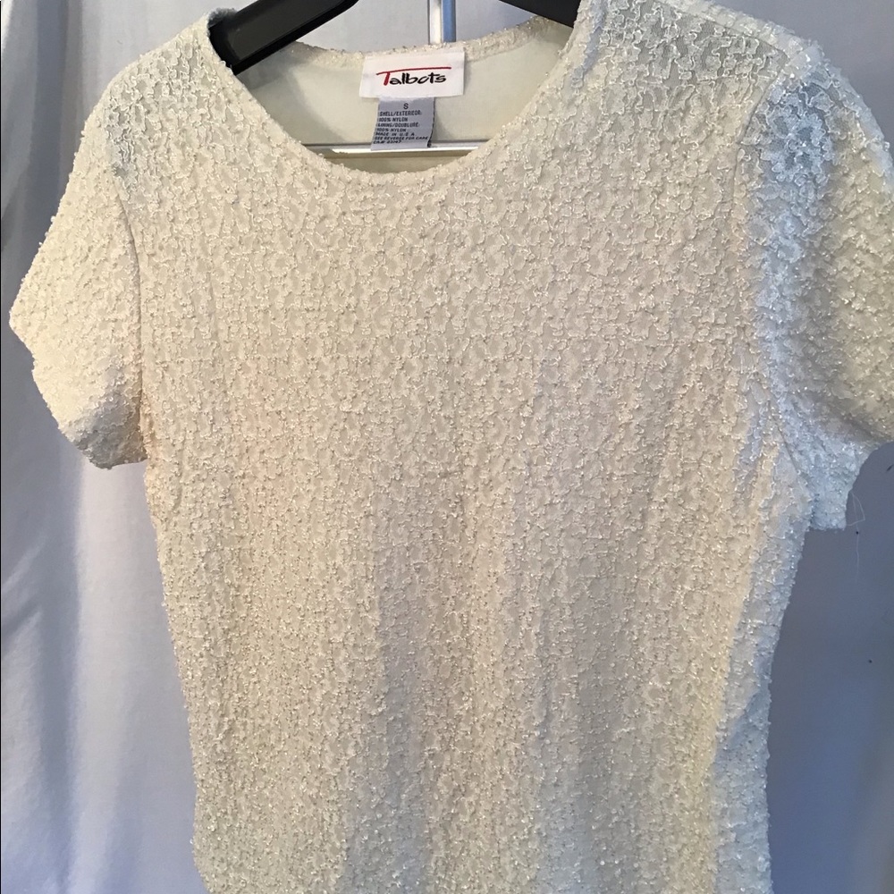 Talbots cream top   S.   No flaws